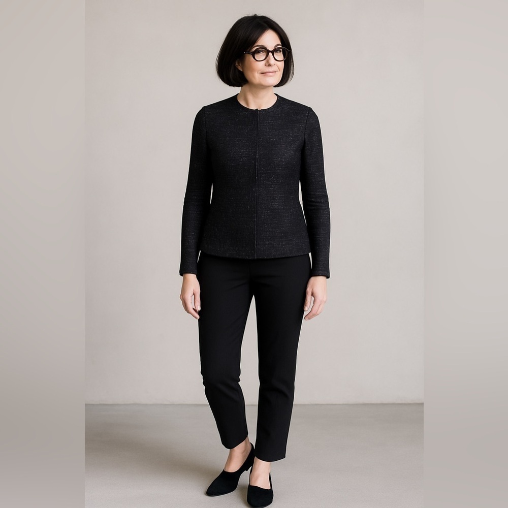 Babette SF Black Woven Blazer Jacket Art 2 Wear Women's XXS Artsy Pleated Cuff